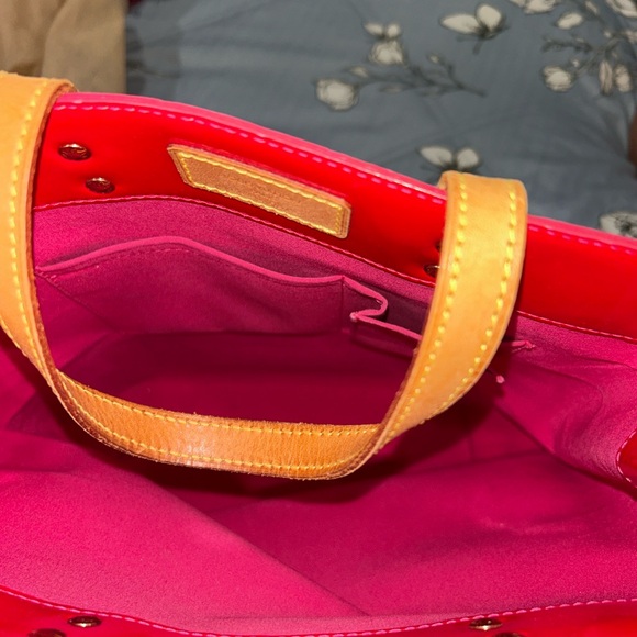 Louis Vuitton Glossy Red Tote Bag